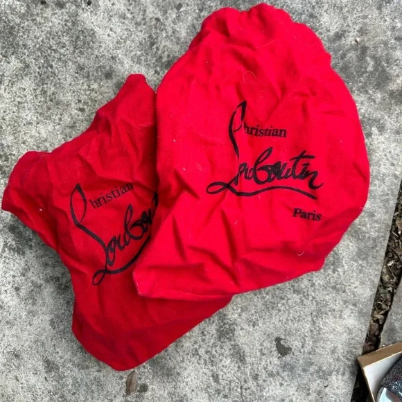 Christian Louboutin Metallic Grey Glitter Very Prive Peep Toe Pumps, Size 38.5 - Picture 3 of 16